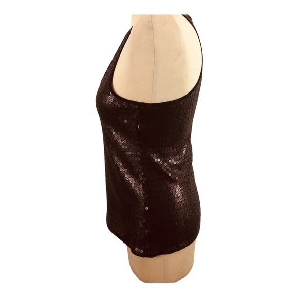 Old Navy XS Sequence Tank Top Chocolate Racer Back - Picture 2 of 6